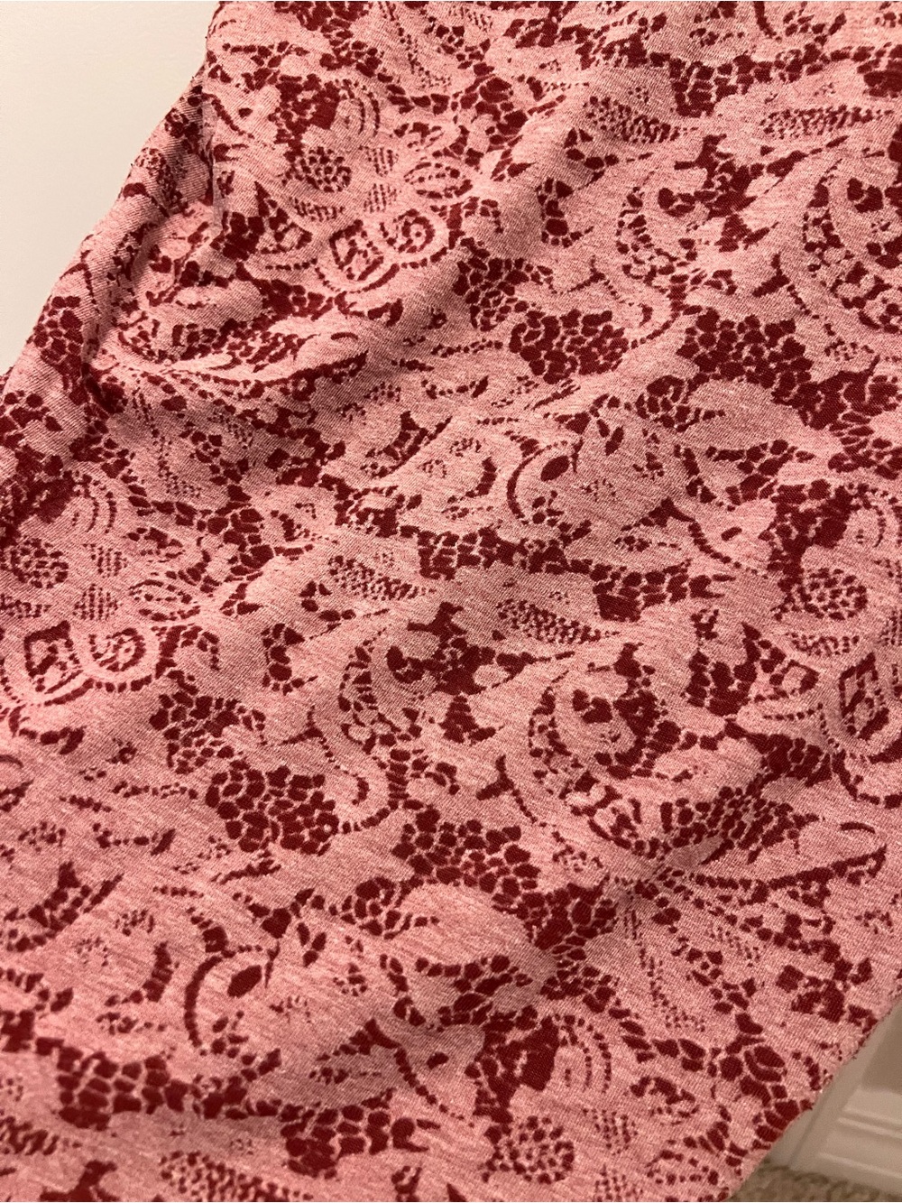 Maurices Dusty Rose Floral Jacquard Long Sleeve Knit Top Size Small - Picture 4 of 8